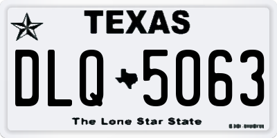 TX license plate DLQ5063