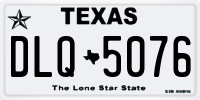 TX license plate DLQ5076