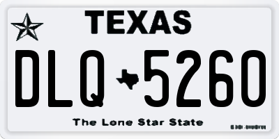TX license plate DLQ5260