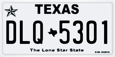 TX license plate DLQ5301