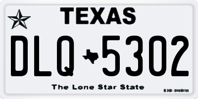 TX license plate DLQ5302