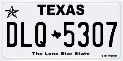 TX license plate DLQ5307
