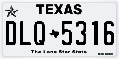 TX license plate DLQ5316