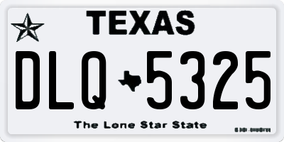TX license plate DLQ5325