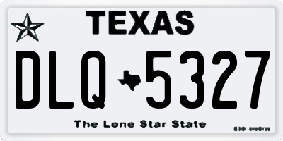 TX license plate DLQ5327