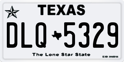 TX license plate DLQ5329