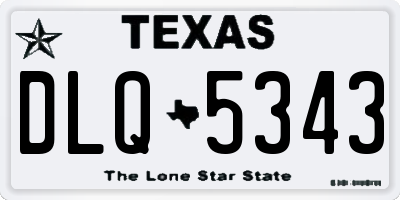 TX license plate DLQ5343