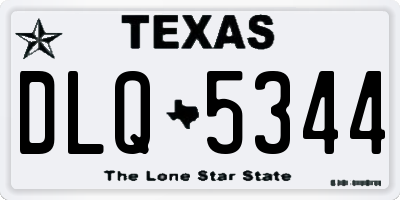 TX license plate DLQ5344