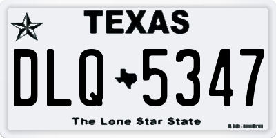 TX license plate DLQ5347