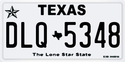 TX license plate DLQ5348