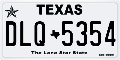 TX license plate DLQ5354
