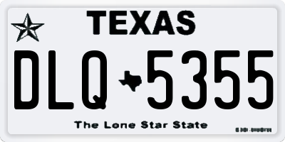 TX license plate DLQ5355