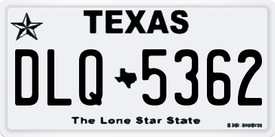 TX license plate DLQ5362