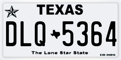 TX license plate DLQ5364