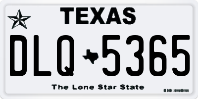 TX license plate DLQ5365