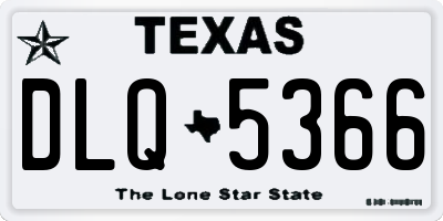 TX license plate DLQ5366