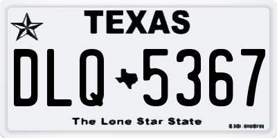 TX license plate DLQ5367