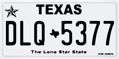 TX license plate DLQ5377