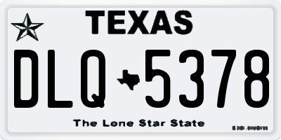 TX license plate DLQ5378