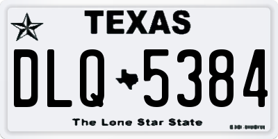 TX license plate DLQ5384