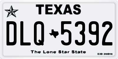 TX license plate DLQ5392