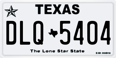 TX license plate DLQ5404