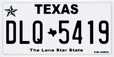 TX license plate DLQ5419