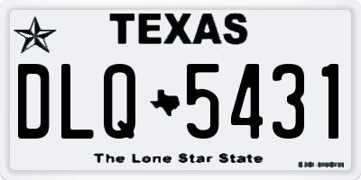 TX license plate DLQ5431