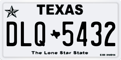 TX license plate DLQ5432