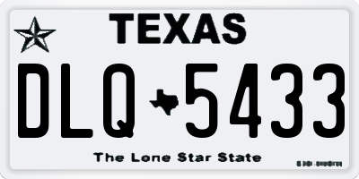 TX license plate DLQ5433