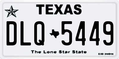 TX license plate DLQ5449