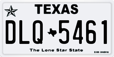 TX license plate DLQ5461