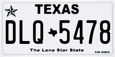 TX license plate DLQ5478