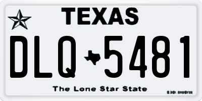 TX license plate DLQ5481