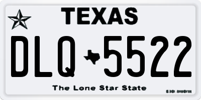 TX license plate DLQ5522