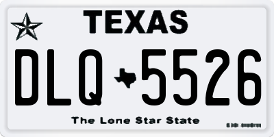 TX license plate DLQ5526