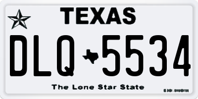 TX license plate DLQ5534