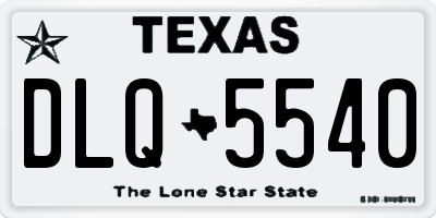 TX license plate DLQ5540