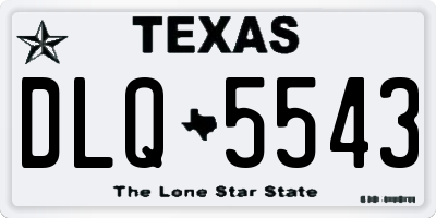 TX license plate DLQ5543