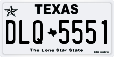 TX license plate DLQ5551