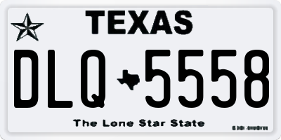 TX license plate DLQ5558