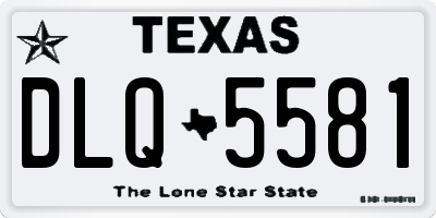 TX license plate DLQ5581