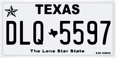 TX license plate DLQ5597