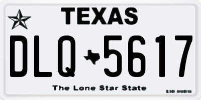 TX license plate DLQ5617