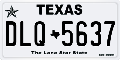 TX license plate DLQ5637