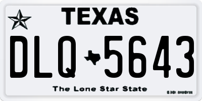 TX license plate DLQ5643