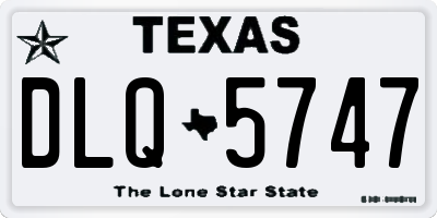 TX license plate DLQ5747