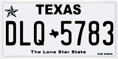 TX license plate DLQ5783