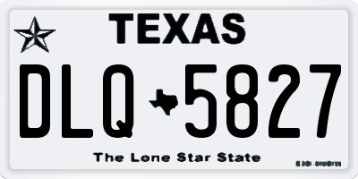 TX license plate DLQ5827