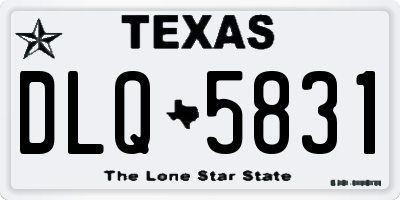 TX license plate DLQ5831